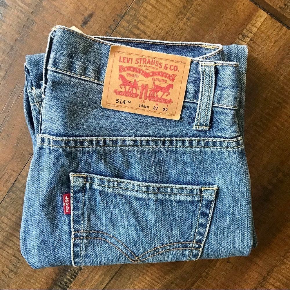 Levi’s 514 Straight Medium Wash Mid Rise Jeans, 27